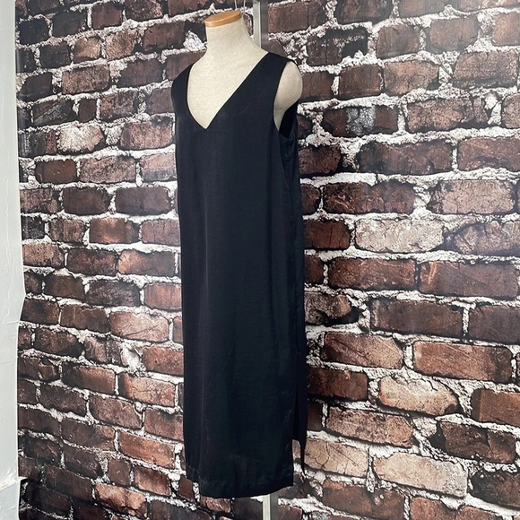 AHLENS SWEDEN Dress V Neck Cocktail Party Maxi Black Size 40 Medium - Picture 5 of 16